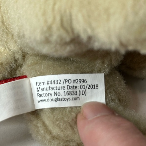 Realistic Douglas Cuddle Pug Plush Stuffed Animal 6 inches Tan Black Curly Tail - Picture 4 of 4